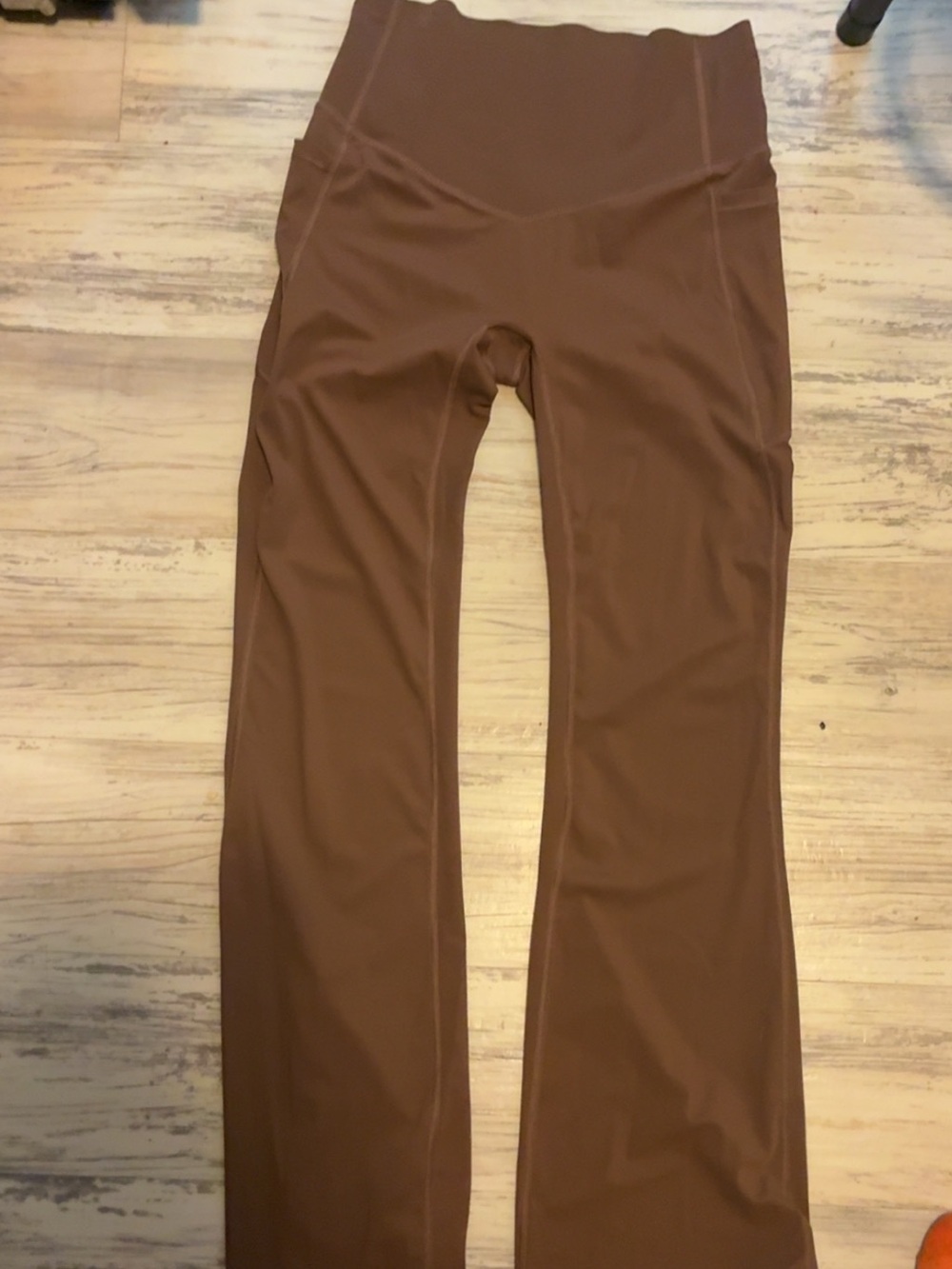 HALARA Chocolate Brown High-Rise Flare Track Pants